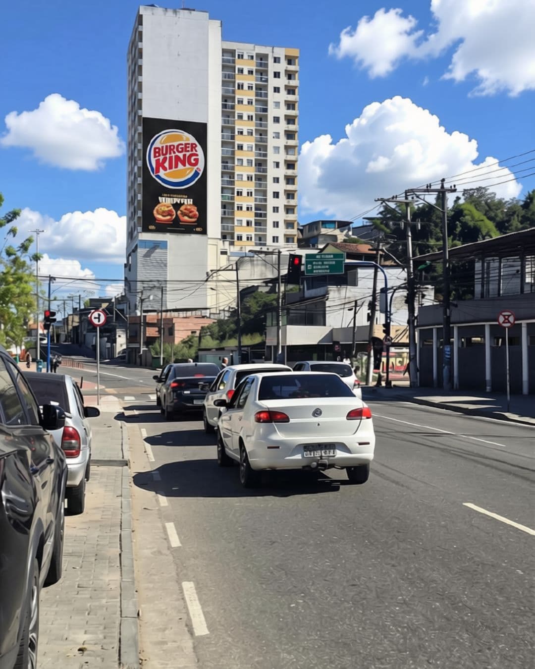Em frente ao Corpo de Bombeiros